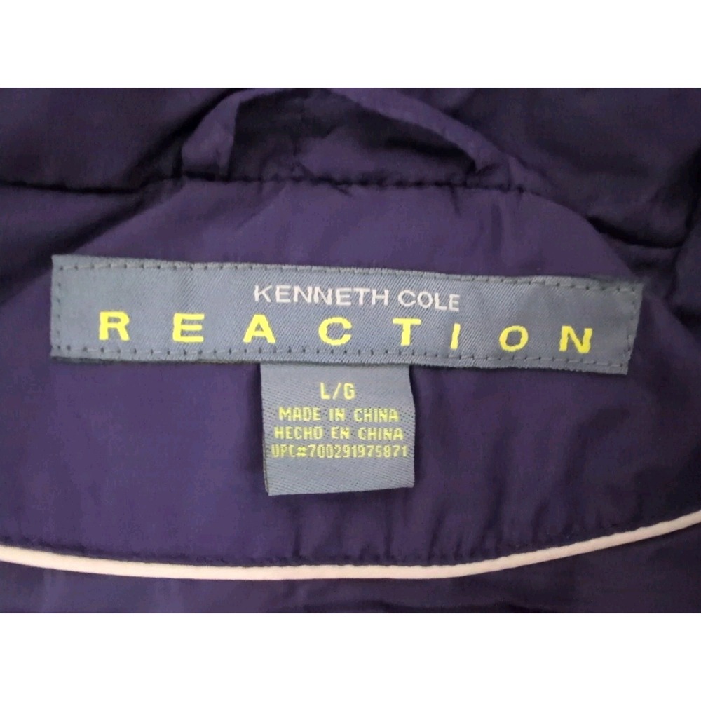 Ladies Kenneth Cole Reaction Purple Zip & Snap Front Vest Sz L 60% Down Filling - Picture 7 of 9